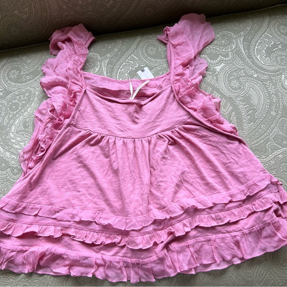 NWT Anthropologie Ruffled Flutter-Sleeve Top Size Large - Picture 8 of 12